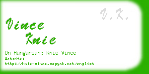 vince knie business card